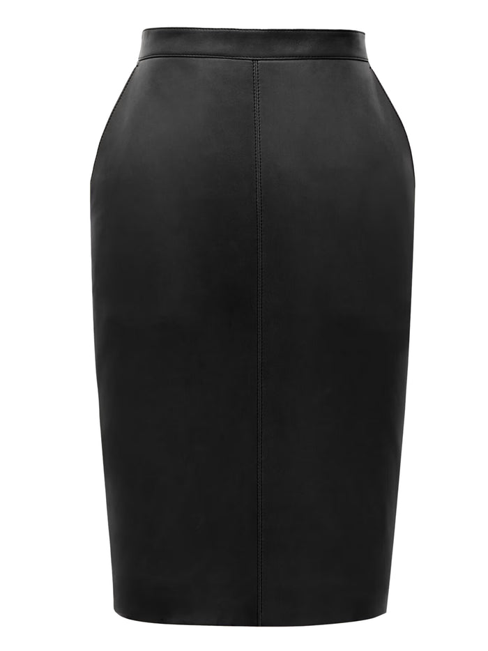 Saint Laurent Cassandre Lambskin Pencil Skirt