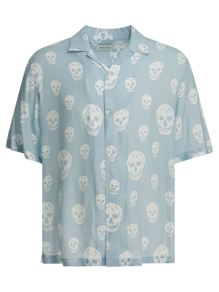 Alexander Mcqueen Light Blue Viscose Shirt