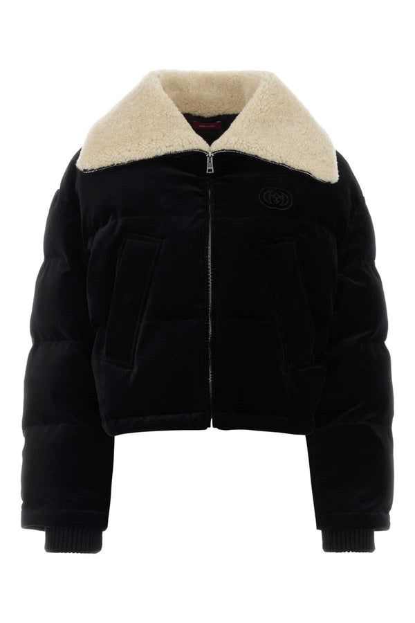 Gucci Black Velvet Padded Jacket