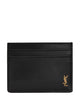 Saint Laurent Tiny Cassandre Credit Card Case In Shiny Leather