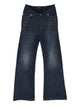 Balenciaga Navy Dirty Dark Blue Curved Waist Pants