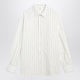 Saint Laurent White Striped Cassandre Shirt In Cotton
