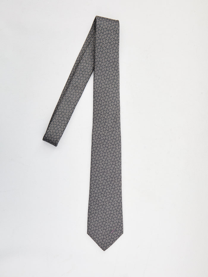 Gucci Silk Tie With Clamps
