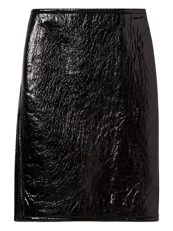Gucci Black Leather Skirt