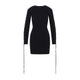 Balenciaga Black Lace-Up Cotton Mini Dress