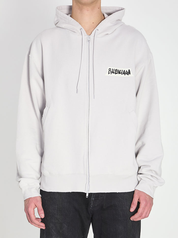 Balenciaga Chalk Cotton Sweatshirt