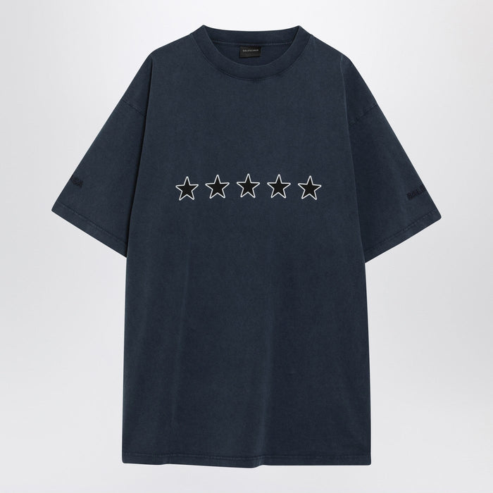Balenciaga Washed Navy Blue Oversized T-Shirt