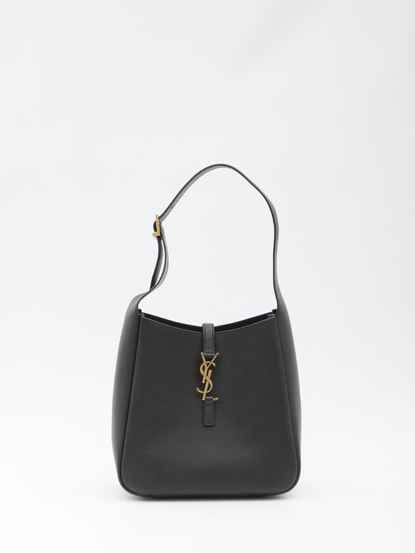 Saint Laurent Black Le 5 À 7 Micro Bag In Grained Leather