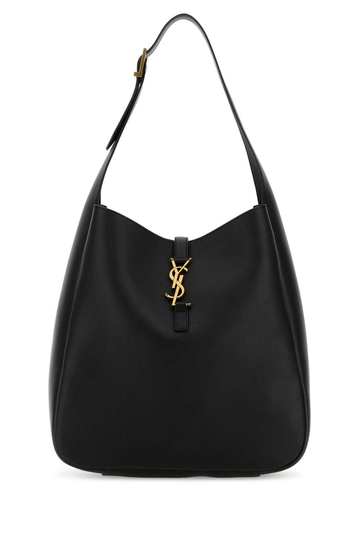Saint Laurent Black Le 5 À 7 Large Bag In Grained Leather