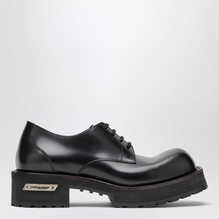 Balenciaga Denom Derby Shoes In Calfskin Leather