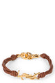 Saint Laurent Brown Gold Logo Plaque Bijoux