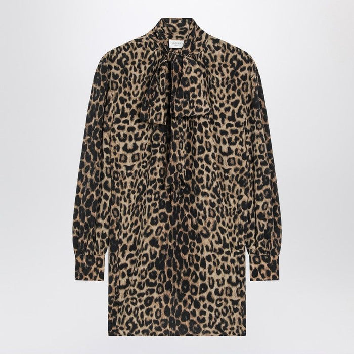 Saint Laurent Leopardprint Silk Mini Dress