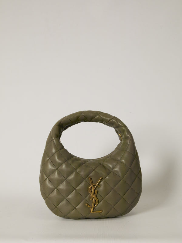 Saint Laurent Army Green Nappa Leather Icarino Shoulder Bag