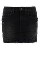 Balenciaga Washed Black City Mini Denim Skirt