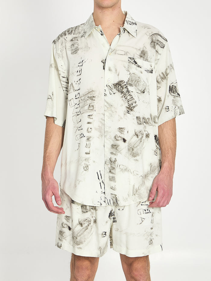 Balenciaga Viscose Shirt With Print