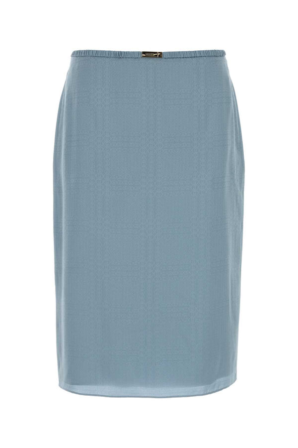 Gucci Light Blue Silk Skirt