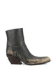 Balenciaga Bottines Memphis Cuir Vieilli Noir Beige