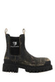 Balenciaga Black Leather Strike Chelsea Ankle Boots