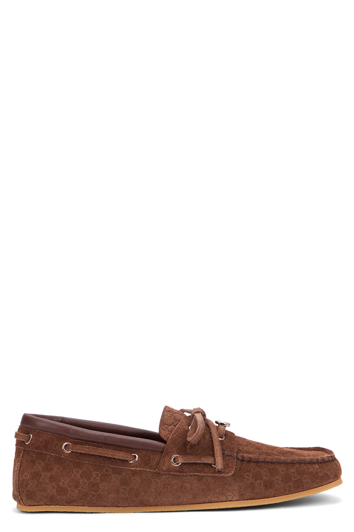Gucci Boat Shoes For Women In Suede