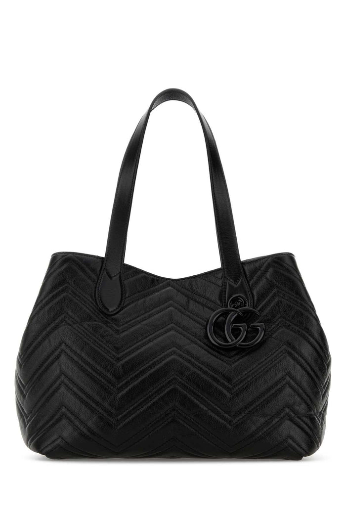 Gucci Black Leather Shopping Bag