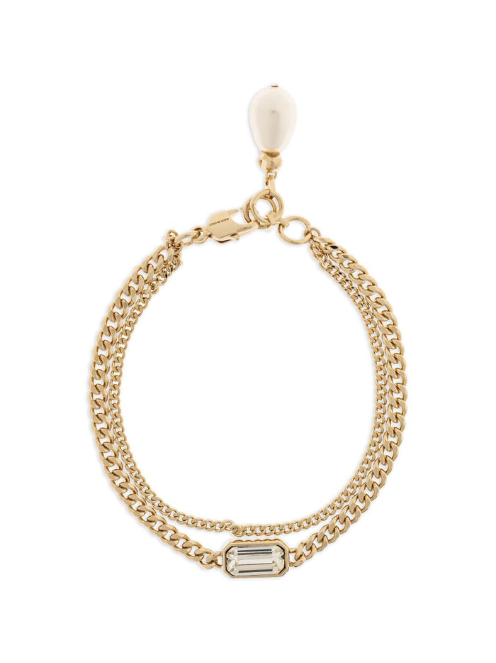 Alexander Mcqueen Skull Crystal Chain Bracelet