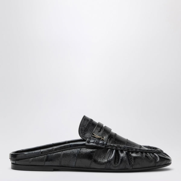 Saint Laurent Le Loafer Mules In Eel Leather In Blue