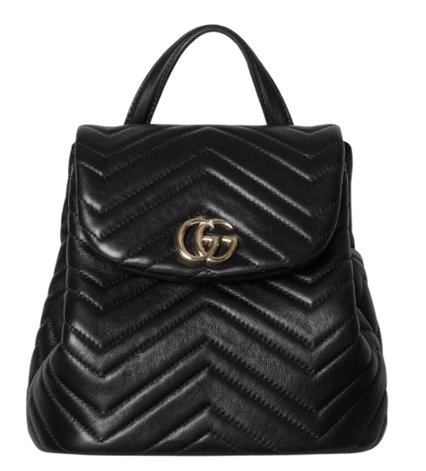 Gucci Black Leather Mini Gg Marmont Backpack