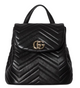 Gucci Black Leather Mini Gg Marmont Backpack