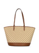 Gucci Large Velvet Gg-Motif Leather-Trim Tote Bag