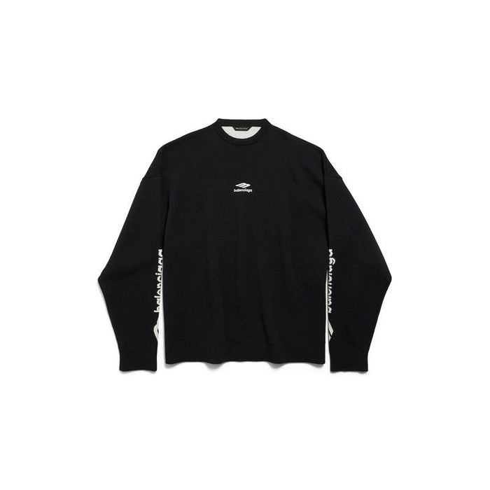 Balenciaga Black Wool Sweater Ski Crewneck