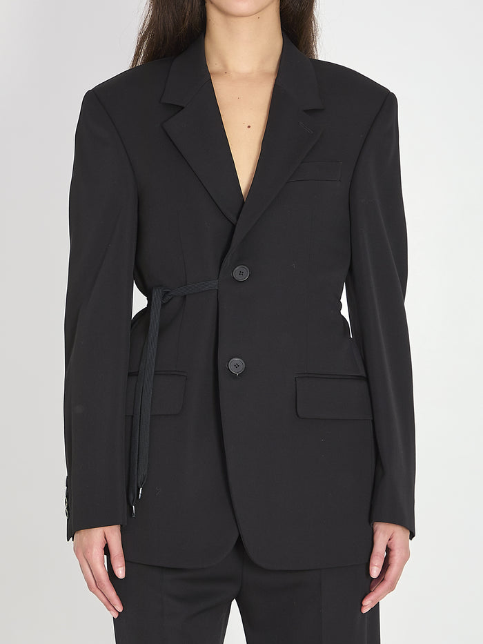 Balenciaga Balenciaga Black Wool Wrap Tailored Jacket