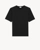 Saint Laurent Black Oversized Tshirt With Logo Embroidery