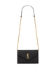 Saint Laurent Cassandre Envelope Chain Wallet In Grain De Poudre Leather