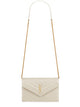 Saint Laurent Cassandre Envelope Chain Wallet In Grain De Poudre Leather
