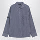 Balenciaga Oversize Navy Blue And White Striped Shirt