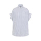 Balenciaga Tucked Sleeve Striped Shirt