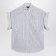 Balenciaga White Striped Shirt With Turn-Up Sleeves