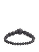 Alexander Mcqueen Black Engraved Skull Elasticated Bracelet