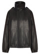 Saint Laurent High-Neck Oversized Leather Jacket