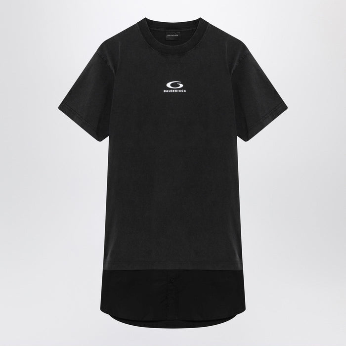 Balenciaga Black Washed Loop Sports Icon Mini Dress