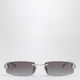 Balenciaga Gossip Rectangular Silver/Gradient Grey Sunglasses