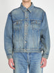 Saint Laurent Trucker Jacket In Midi Blue Denim