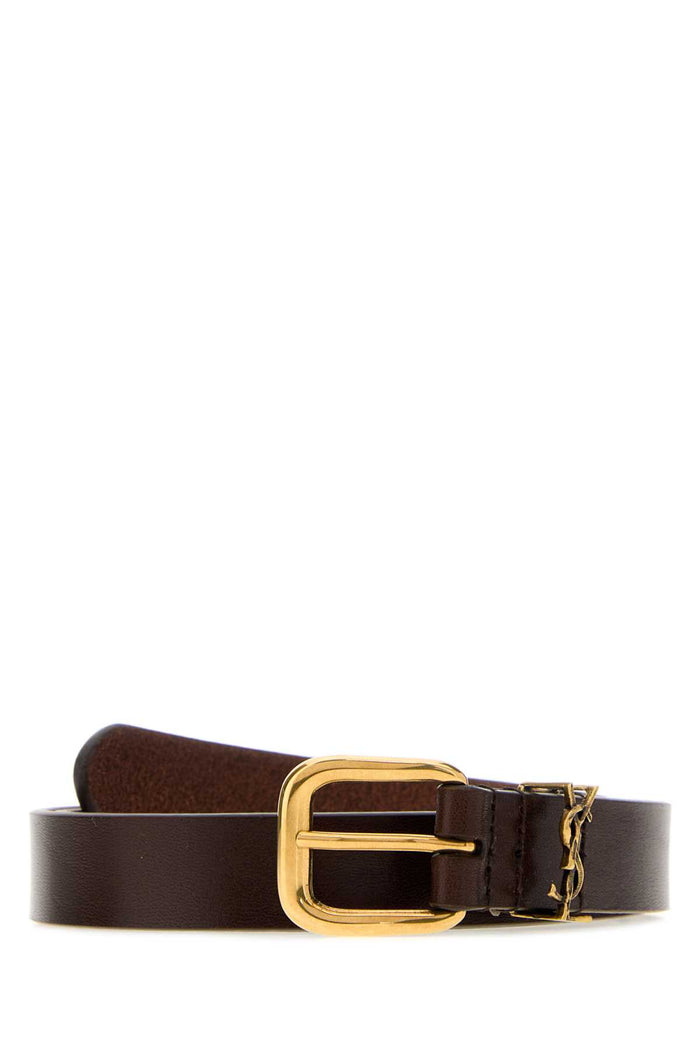 Saint Laurent Dark Brown Leather Belt
