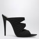Saint Laurent Black Emilie Mules In Crêpe Satin