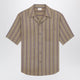 Saint Laurent Boxy Short-Sleeve Button-Up Cupro Shirt, Brown