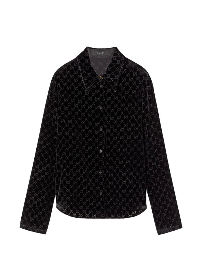Gucci Cropped Black Viscose Shirt