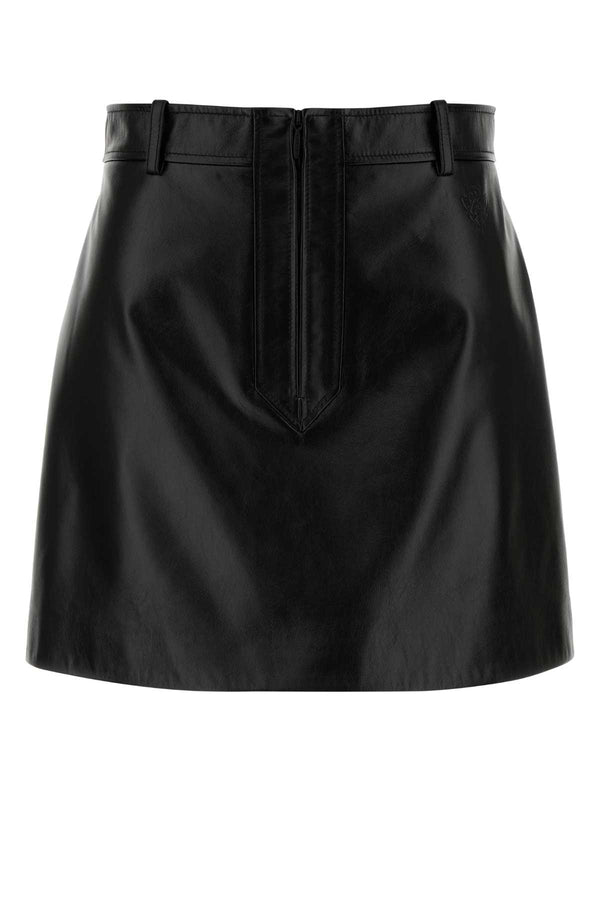 Gucci Black Leather Mini Skirt