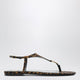 Saint Laurent Cassandre Sandals In Leopard-Print Grosgrain