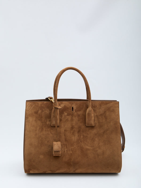 Saint Laurent Camel Suede Sac De Jour Shopping Bag