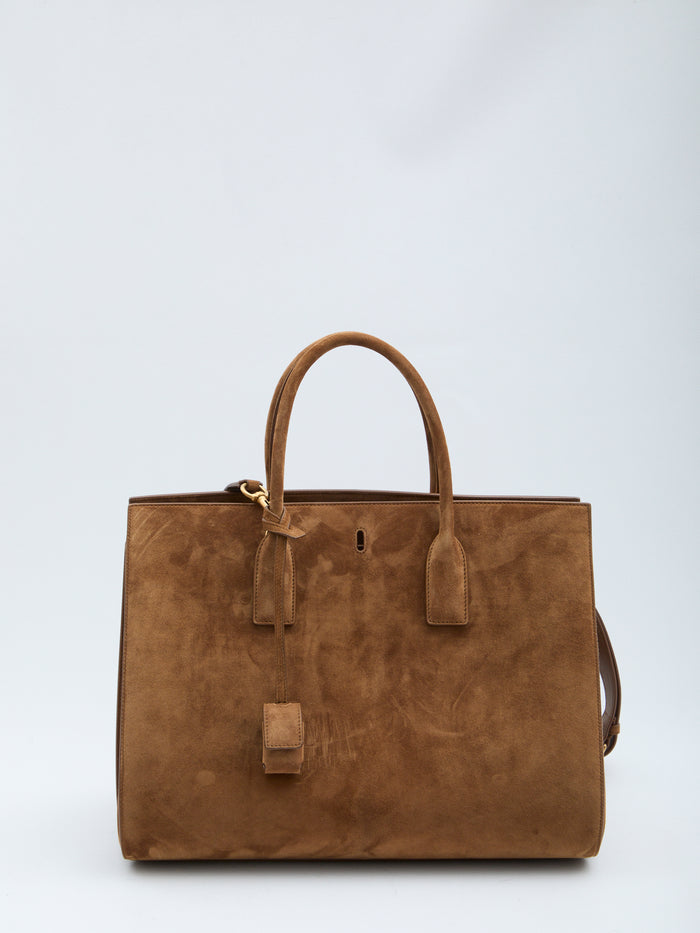 Saint Laurent Camel Suede Sac De Jour Shopping Bag